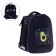 School backpack 38 x 30 x 16 cm, ergonomic back, stavia "avocado", black/lilac
