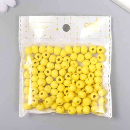Beads for creativity tree "lemon yellow" d-0.8 cm, set of 20 g-2