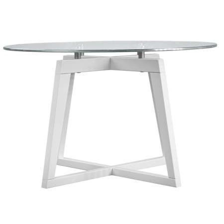 Gouring Rill table 445, 700x700x440, white/glass Transparent circle-3