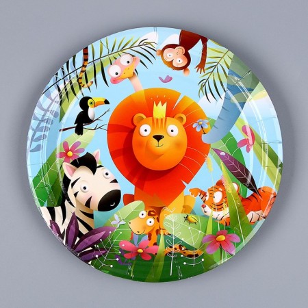 Paperial plate "Zoo", in a set of 6 pcs.