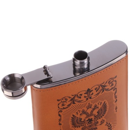 Flaw for alcohol 270 ml, "Russia", stainless steel, gift, army, 9 oz-3