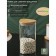 Glass Bank for bulk products with bamboo cover Bellatenero "Eco. Triangle ", 1 l, 10 × 19 cm