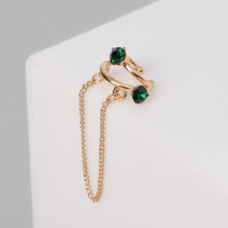 Sea "Kaff" two rings, emerald color in gold-1