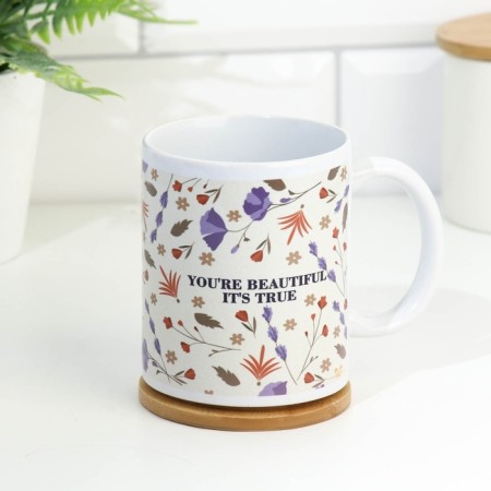 Sublimation mug "You are beautiful it’s true" 320 ml, with application-3