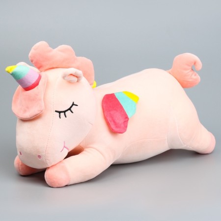 Skill of a soft toy "Unicorn" with a blanket, 50 cm, pink color-2