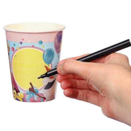 A glass of paper "Happy Birthday!", 250 ml, cold heart-6
