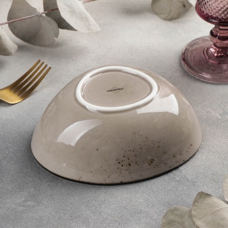 Porcelain salad Magistro "Cerera", 440 ml, 15.3 × 13 cm, brown color-1