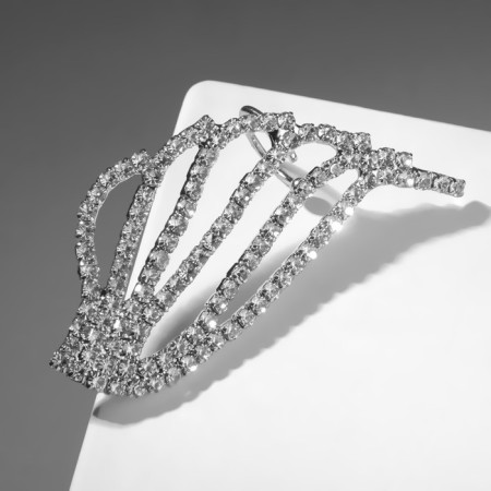 Earring "Kaff" Wing, white color in silver-1