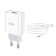 Network charger Hoco C81a, USB, 2.1 A, Type-C 1 m cable, white
