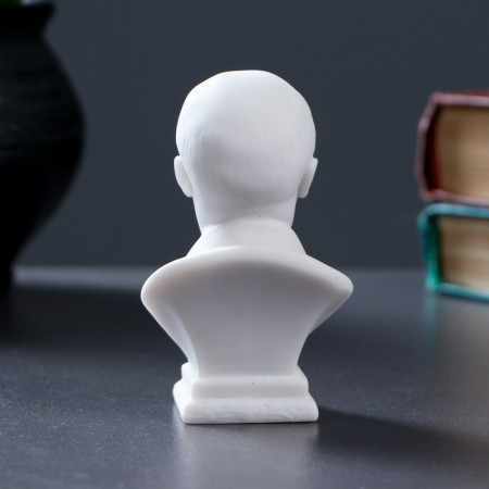 Bust Lenin Middle 9x6cm, white / marble baby-2