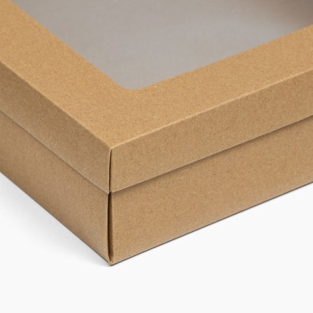 The box is folding, the lid is, with a window, craft, 30 x 30 x 8 cm-2