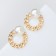 Earrings with pearls "abstraction" chain, color gold