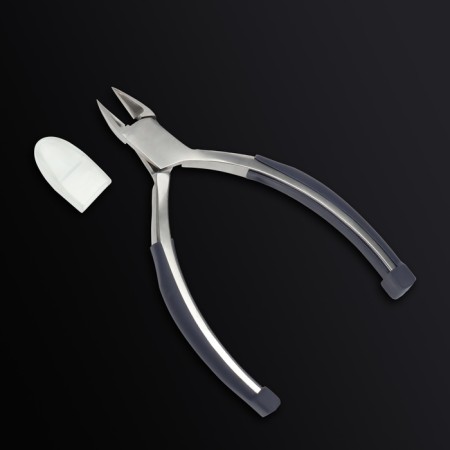 Pedicure nippers “Premium”, hidden spring, rubberized handles, 12.3 cm, blade length - 13 mm, silver/gray color-4