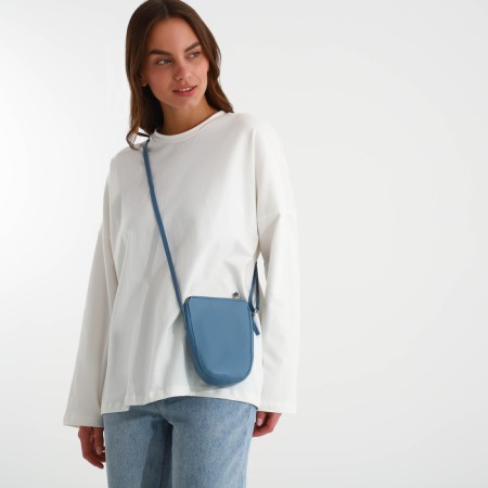 Bag Women's Cross-Bodi with a zipper, blue color-5