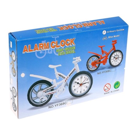 Clock - alarm clock "Bicycle", discrete move, D -6.5 cm, 12 x 22 cm, aa-2