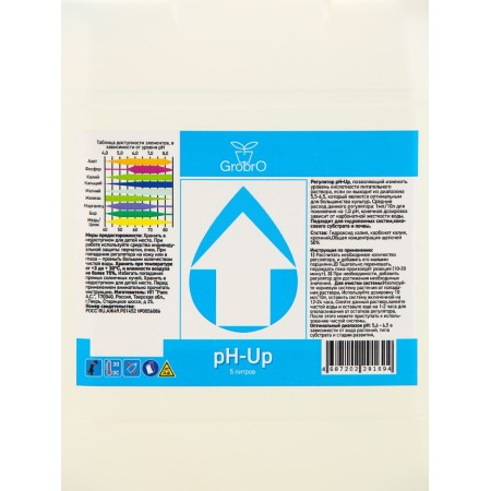 Fertilizer for hydroponics "Grobro" PH UP, 5l-1