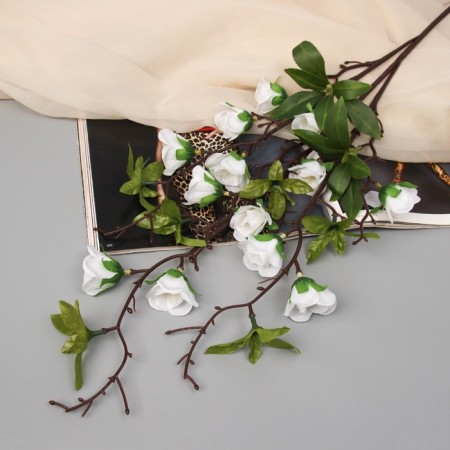 Artificial flowers "Rose mini carnival" 70x4 cm, white