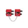 An handcuffs Pecado BDSM, soft with two handle straps, genuine leather, red-black 93243