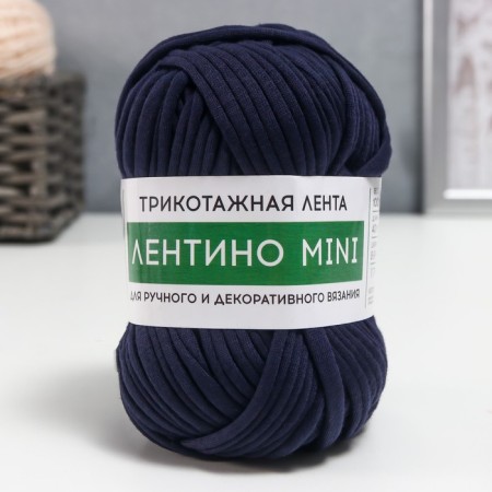 Knitted yarn 100% cotton "lentino mini" 100 g 40 m color 30 dark blue
