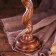 Spiral's candlestick wood 8x8x24 cm