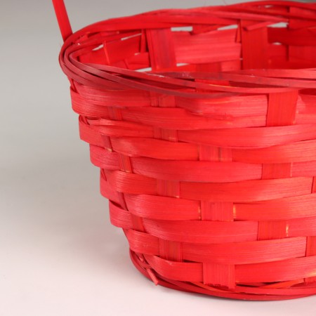 Wicker basket, d16x10xh32cm, red, bamboo-1