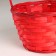Wicker basket, d16x10xh32cm, red, bamboo