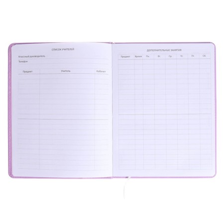 Universal diary for the 1-11 grade Unicorn Friends, solid cover, artificial leather, foam rubber, liesse, 80 g/m2-5