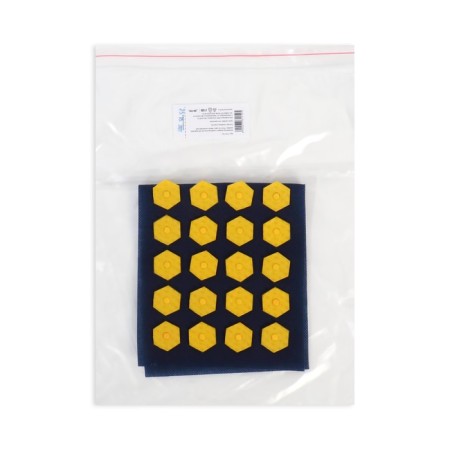 Iplikator-river, the basis of Spanbond, 40 modules, 14 × 32 cm, dark blue/yellow color-6