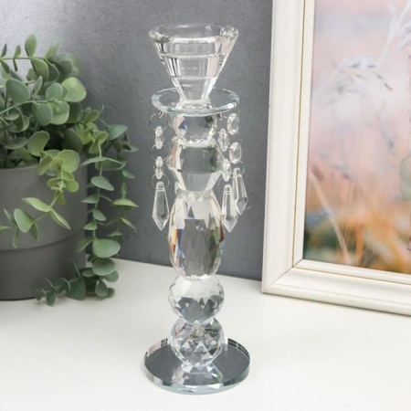 Glass of glass per 1 candle "Crystal pendants" 25.5x8x8 cm-1