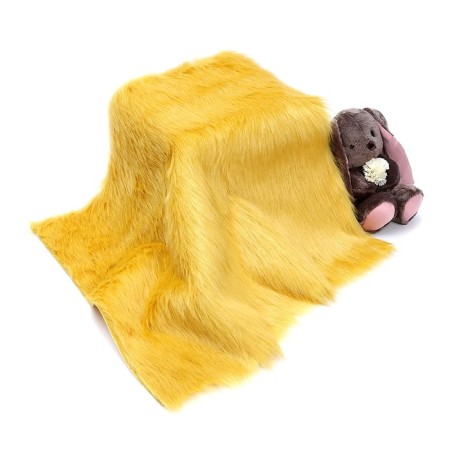 Flap 50 × 50 cm, long -out fur on a knitted basis, honey color-1