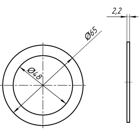 Laying flat under the neck "Ani Plast" M065, 65 x 48 mm, thickness 2 mm-2