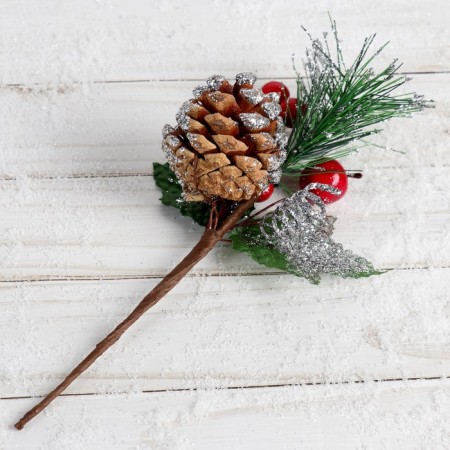 Decor "Winter charm" berries and needles, 20 cm-1