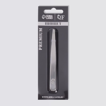 Pinzet "Premium" beveled, wide, 9.6 cm, on the blister, silver color-8