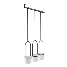 A set of suspended pots for plants TRIFLORA, White, 3 pcs.