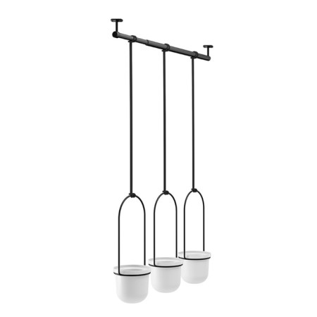 A set of suspended pots for plants TRIFLORA, White, 3 pcs.