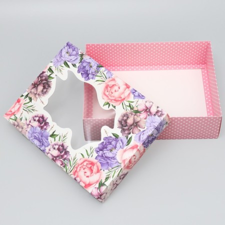 Gift box, packaging, "peonies", 32 x 24 x 9 cm-2