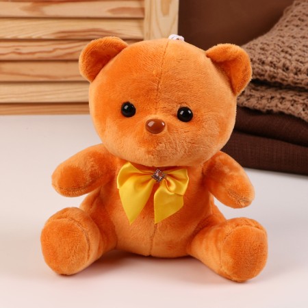 Soft toy "Bear" with a bow, 20 cm, brown color-5