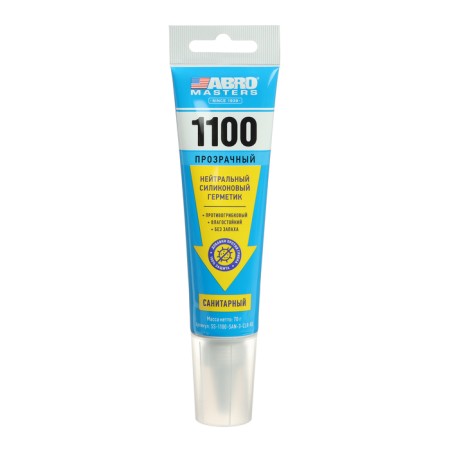 ABRO ABRO MASTERS 1100, silicone, sanitary, neutral, transparent, 70 g