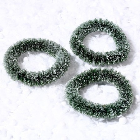 Decor "New Year's Wreath", set of 3 pcs., Size 1 pc. -6.5 cm, the color is light green-2