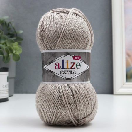 Yarn "Extra" 100% acrylic 220m/100g (152 beige malange)