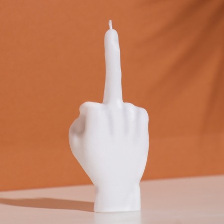 Figure candle "Hand-fake", 10x4 cm, white-1