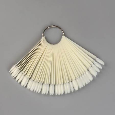Palette for varnishes on a ring, 50 nails, oval shape, ivory color-3