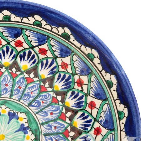 Plate of the Rishtan ceramics "Flowers", 22 cm, blue-12