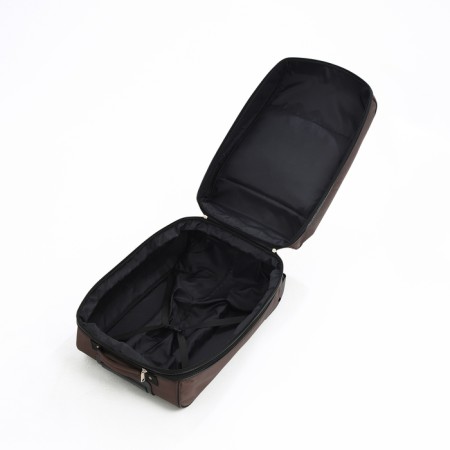 Small 20 suitcase "," Cartes factory ", lightning department, extension, external pocket, 2 wheels, brown color-7