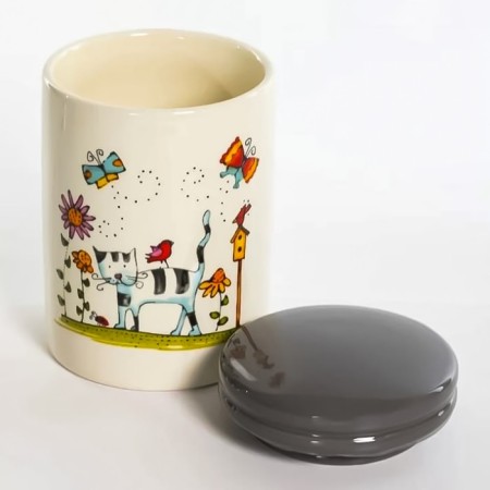 Bank for bulk products Elrington "Striped Cat", with a lid, 850 ml-3