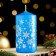 Candle - New Year's "Snowflakes" cylinder, 5x10 cm, blue with silver, mix