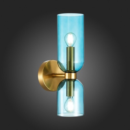 Sconces st. SL1180.211.02. Treviso. 2x40 watts, E14, 12x36 cm, golden color-2