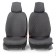 Caps on the front seats Car Performance, 2 pcs, Fiberflax (flax), rhombus, black