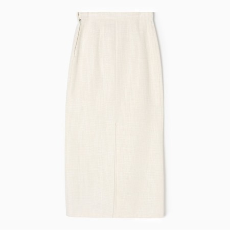 Maxi skirt Women's tweed MIST R.42, Milk-13