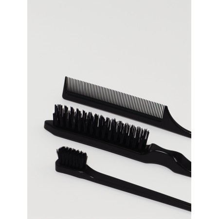 Set of comb, 3 objects: brush, with a tail, mini - brush, black color-2